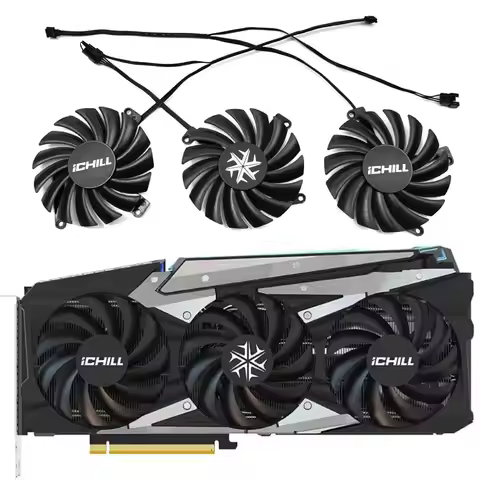 3Fan/1SET CF-12915S RTX 3080 3070 ICHILL X4 GPU Fan，For INNO3D RTX 3080、RTX 3080 TI、RTX 3090 iCHILL 