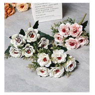 MAWAR 5 Head Artificial Roses - Premium Quality Home & Wedding Decoration