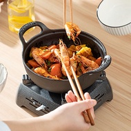 Cast Iron Pot Thickened Lock and Load Spray Double-Ear Stew Pot Soup Pot Household Gourmet Deep Fryi