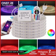 RGB LED Lights Strip Waterproof 220V LED Strip Light with Remote,Cove Light Cob Light for Ceiling