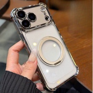 New 360° Rotating Magnetic Stand Clear Case For Realme 16 Pro 14 Pro Plus 13 12 Pro Plus Lite 11 Pro