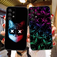 DJ Cat X Eyes Soft Black Silicon TPU Cell Phone Case For  Samsung Galaxy A23 A20 A14 A13 A12 A11 A10 A9 A8 A7 A6 A5 A05 A04 A03 F12 M12 S E Star Plus 5G