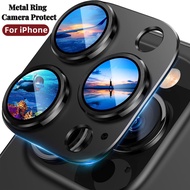 Camera Lens Protector Metal Ring Tempered Glass Cover For iPhone 15 14 Plus Pro Max 13 12 11 Pro Max Mini Protection Accessories