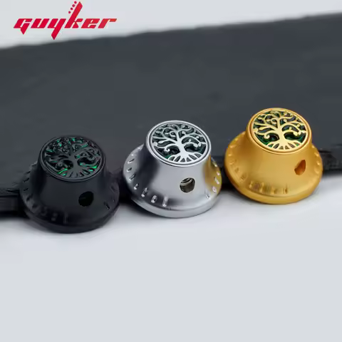 GUYKER Zinc Alloy Material Electric Guitar Volume Knob Surface Tree Of Life Pattern Hat Type Potenti