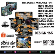 GOPRO HERO 4 , HERO 5 , HERO 6 , HERO 7, SJCAM 5000 , XIAOMI YI CAM 2K STICKER SKIN (DESIGN 165)