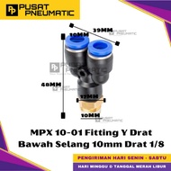 MPX 10-01 One Touch Male Thread Y Fitting Slip Lock Socket Push In Connector Nipple Fitting Y Pneuma