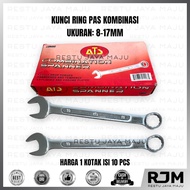 [10 pcs] ATS kunci ring pas 8 9 10 11 12 13 14 15 16 17 Mm Combination Spanner