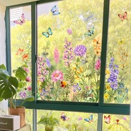 DJ3061 Colorful Butterfly Flower Static Sticker Glass Sticker Living Room Bedroom Window Sticker Hom