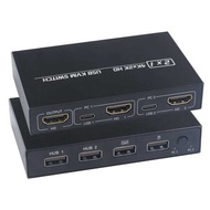 4K*2K 2-In-1 Hdmi-Compatible/Usb KVM Switch Port HD 2 Hosts Share 1 Monitor/Keyboard& E Set
