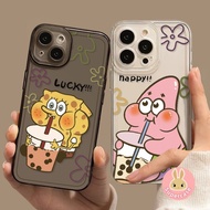 Milk Tea Cute Cartoon SpongeBob Cases For Vivo Y77 Y77E Y76 Y76S S1 Y93 Y91C Y73S Y71T Y70S Y55S Y72T Y55 Y75 5G Y19 Y53S Y72S IQOO Z3 Z5X Y19 Y50 Patrick Star Soft Cover