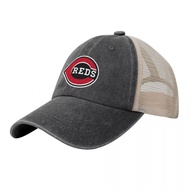 MLB Cincinnati Reds Adjustable Cowboy Mesh Baseball Cap for Outdoor Sports - Quick-Dry and Sun Prote