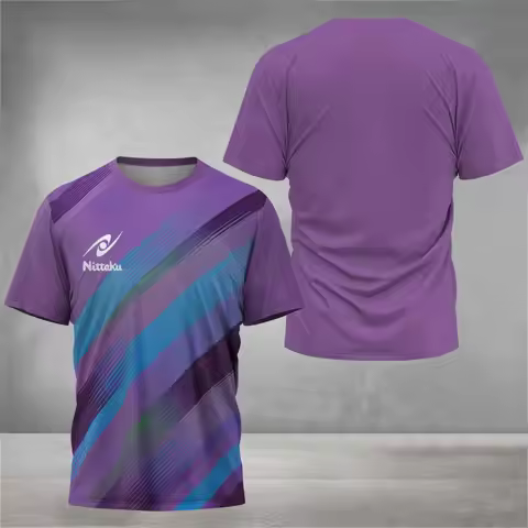 Men's Table Tennis Shirt Summer Football Table Tennis Shirt Light Color Victory Printed Training Top