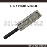 3 in 1 Ingot Mould Pure Bar Metal Melting Crafting Tools Jewellery Casting Tools