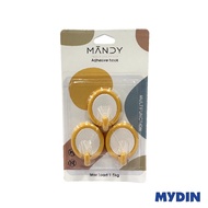 Mandy Adhesive Hook (3's) 2311WM160-001 - 4 Colours