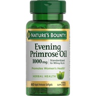Nature's Bounty Primrose Oil 1000mg, Meningkatkan Kesihatan Wanita, Suplemen Herba, Bebas Gluten, 60