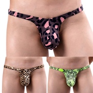 Underwear Leopard Print Low Rise T Back Thong 1Pcs Mens Leopard Panties