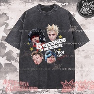24h Shipping N9THNOVA 5 Seconds of Summer Rock Band 5SOS Washed Unisex T-shirt 1