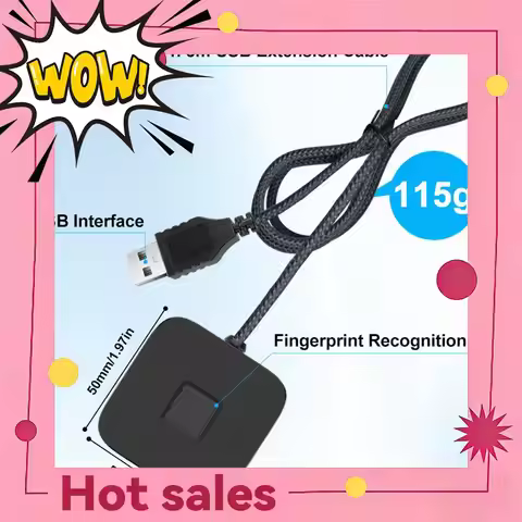 USB Fingerprint Reader with 5ft Cable Fingerprint Scanner Biometric Fingerprint Login Reader for Win