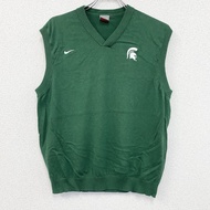 古著耐吉Team針織背心，綠色，L碼，附Swoosh標誌