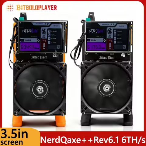3.5in Screen Bitaxe NerdQaxe++ Rev 6.1 6TH/s Bitcoin Miner BM1370 ASIC 100W Solo Home Mining BTC BCH
