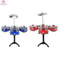 TEQIN IN stock Jazz Drum Set Toy For Kids Musical Instruments Toys Drum Kit With Cymbal Drumsticks Gift For Boys Girls