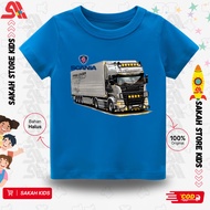 KATUN SAKAH Children's T-shirt TRUCK EURO SCANIA 30S Combed Cotton Material
