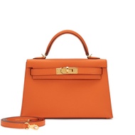 Hermès Orange Epsom Mini Kelly 20 II Gold Hardware, 2023