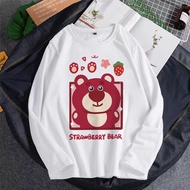 LOTSO BEAR xs-3xl strawberry teddy bear popcloset tshirt woman baju t-shirt lengan panjang perempuan muslimah viral 003