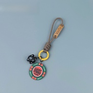 Original LuckyStrike Keychain American Retro Lucky Jackpot777 Chip Car Key Holder Creative Gift Fest