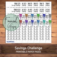Fuchsdich Printable Savings Challenge | Financial Budget Planner | Digital Download | PDF | Set of 1