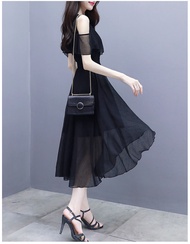 black dress korean style women summer new women dress loose casual skirt women a line dress