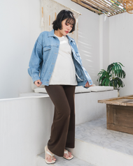 Lily Leggings - กางเกงคนท้อง รุ่นขากระบอก B (inseam 27") ผ้าเลกกิ้ง ยืดเยอะ ผ้านิ่ม ใส่สบาย เลกกิ้งค