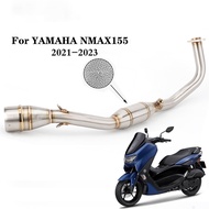 สลิปออนสำหรับ YAMAHA NMAX 155 N MAX 155 N-MAX 155 รถจักรยานยนต์ท่อไอเสียท่อด้านหน้าท่อไอเสียกลาง Lin