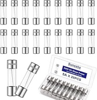 Sunxeke 20PCS F5AL250V 5 x 20mm Fast Blow Glass Fuses 5A 5Amp 250V Glass Fuse,0.2 x 0.78 Inch