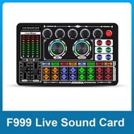F999 Sound Card Audio Mixer Live Sound Card Voice Changer Mixing Console Amplifier Sound Card Phone