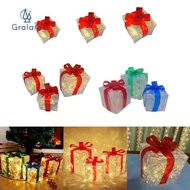[nvnrbso] LED Lighted Favor Boxes Christmas Decorative Clear Bowknot Favor Boxes for