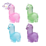 [mayhome] Luminous Alpaca Ornaments Colorful Luminous Alpaca Figurines Alpaca Figure Ornament {TH}