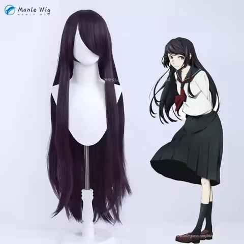 Anime Tanizaki Naomi Cosplay Wig 100cm Long Purple Black Women Hair Heat Resistant Synthetic Hair Ha