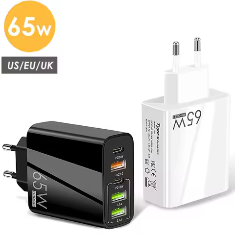 PD 65W Fast Charge Charger Usb C Charger For iphone 14 13 12 Pro QC3.0 3USB 2 PD Charge Cell Phone A