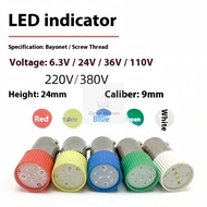 BA9S LED Indicator B9 Color Screw E10 6.3V 12V 24V 110V 220V 380V 10 Pieces