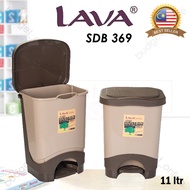 LAVA SDB 369 Square Step Dustbin 11Ltr Garbage Bin / Tong Sampah Pijak
