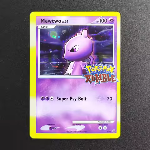 Proxy Pocket MonSter 2009 P.M EN RUMBLE MEWTWO 9 Collectibles Card RARE Single Card Classic Game Ani
