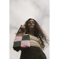 Exhibit Blue Checker Bags