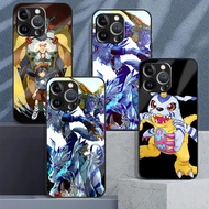 Digimon 02 Tempered Glass Phone Case For IPhone 15 14 13 12 11 Pro XS Max Plus Mini X XR 8 7 6s SE2/