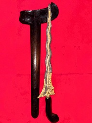 Keris Naga Raja Kinatah Asli Kayu Kuat