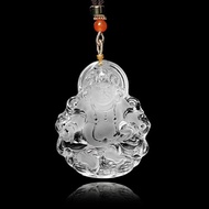 【正佳珠寶】白水晶 頂級超淨透 黃財神 36g 白水晶吊墜