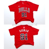 JUAL Tshirt Kaos Basket Nba Nike Chicago Bulls No 91 Dennis Rodman -