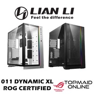 LIAN LI O11 DYNAMIC XL ROG CERTIFIED TEMPERED GLASS ATX CASE ( BLACK / WHITE )