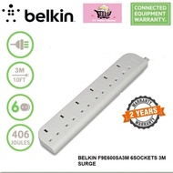 Belkin 6  Sockets Surge Protector Extension With 3 Meter  - F9E600sa3M