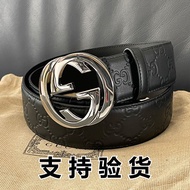 Gucci Genuine Pure Cowhide Smooth Buckle Gucci Belt Men's Gucci New Leather Gucci Men's Belt